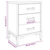 vidaXL Bedside Cabinet Black 36x30x54 cm Solid Pinewood