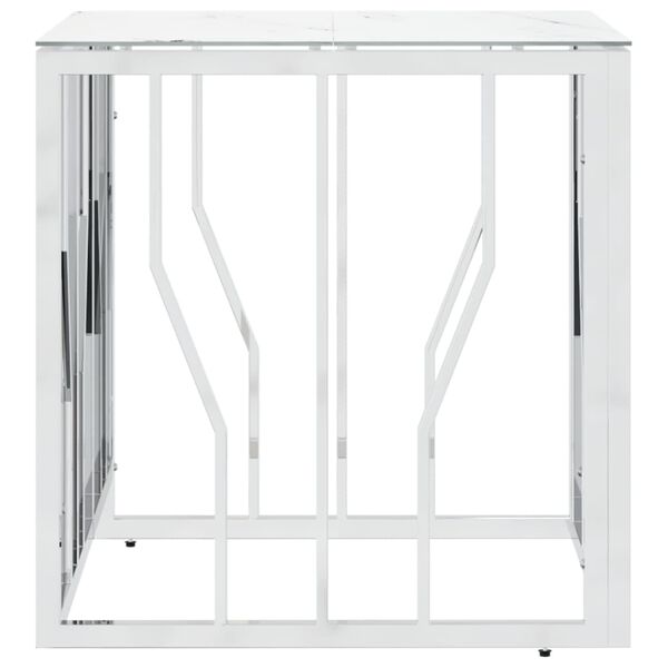 vidaXL Coffee Table Silver 50x50x50 cm Stainless Steel and Glass