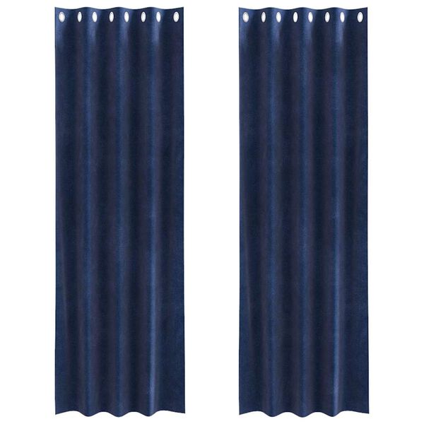 vidaXL Blackout Curtains 2 pcs Dark Blue 140 x 260 cm Velvet