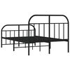 vidaXL Metal Bed Frame without Mattress with Footboard Black 120x190cm