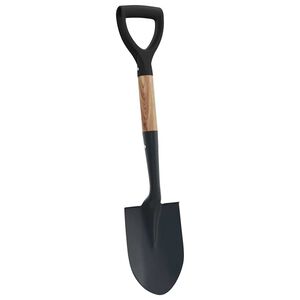 vidaXL Shovel Black 68.5 cm Power Coated Steel and Solid Wood