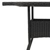 vidaXL Garden Table with Acacia Wood Top Black 80x80x75 cm Poly Rattan