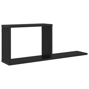 vidaXL Floating Shelves Black Oak 80 x 15 x 30 cm Engineered Wood