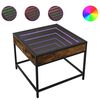 vidaXL Coffee Table with Infinity LED Smoked Oak 50x50x41 cm