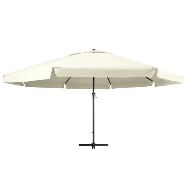 vidaXL Garden Parasol with Aluminium Pole 600 cm Sand White