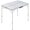 vidaXL Folding Camping Table with 2 Benches Aluminium White