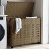 vidaXL Laundry Basket with Wheels 66x35x60 cm Rattan