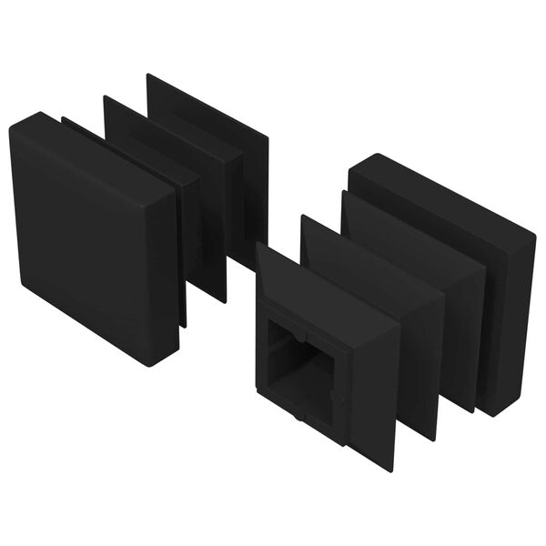 vidaXL End Caps 2 pcs Black 15 x 15 x 15 mm PP