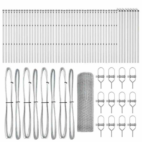 vidaXL Fence Post Silver 100 x 0.4 m (25 mm mesh) Steel