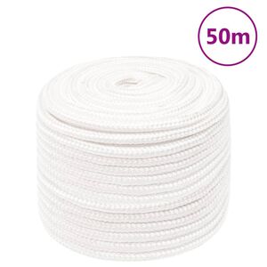vidaXL Boat Rope Full White 14 mm 50 m Polypropylene