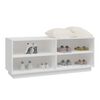 vidaXL Shoe Cabinet White 110x34x45 cm Solid Wood Pine