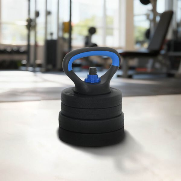 vidaXL 4-in-1 Dumbbell Set Black and Blue 121 x 19.5 x 19.5 cm