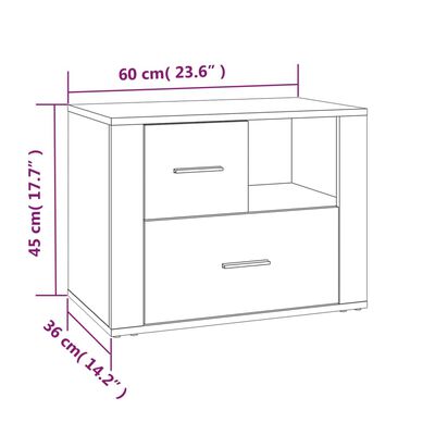 vidaXL Bedside Cabinet High Gloss White 60x36x45 cm Engineered Wood