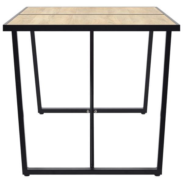 vidaXL 5 Piece Dining Set Black Faux Leather