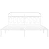 vidaXL Metal Bed Frame without Mattress with Headboard White 193x203cm