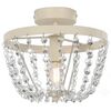 vidaXL Ceiling Lamp with Crystal Beads White Round E14