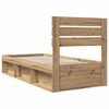 vidaXL Bed Frame Artisian Oak 90 x 200 cm Solid Pine Wood