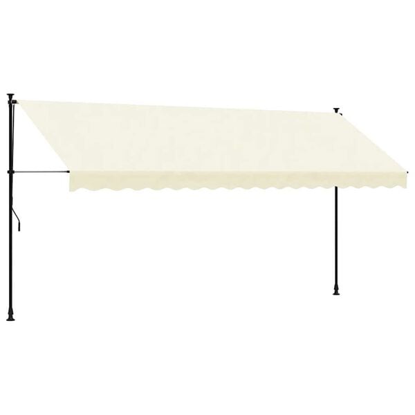 vidaXL Retractable Awning Cream 400x150 cm Fabric and Steel