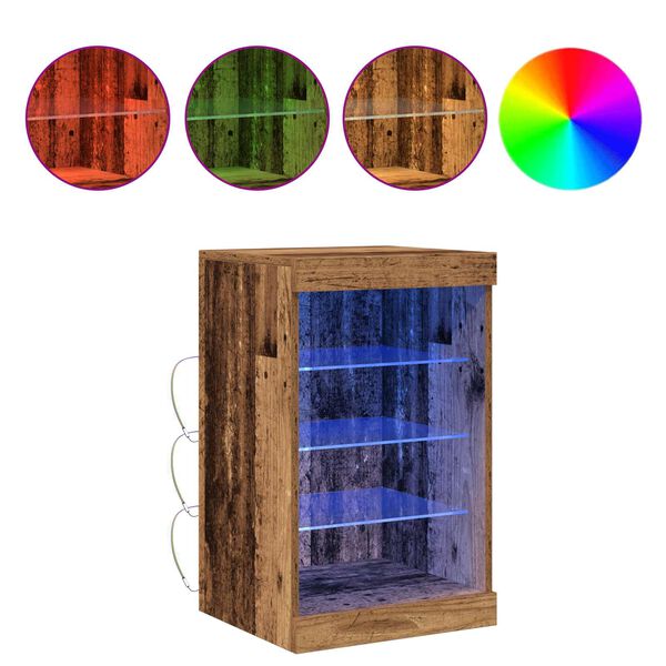 vidaXL LED Sideboard Old Wood 41 x 37 x 67 cm Engineered Wood