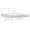 vidaXL Metal Bed Frame without Mattress with Footboard White 120x190cm