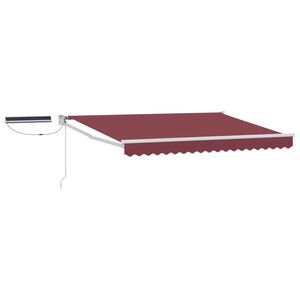 vidaXL Electric Retractable Awning Burgundy and White 2.5 x 2 m