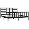 vidaXL Bed Frame without Mattress Black 180x200 cm Super King Solid Wood