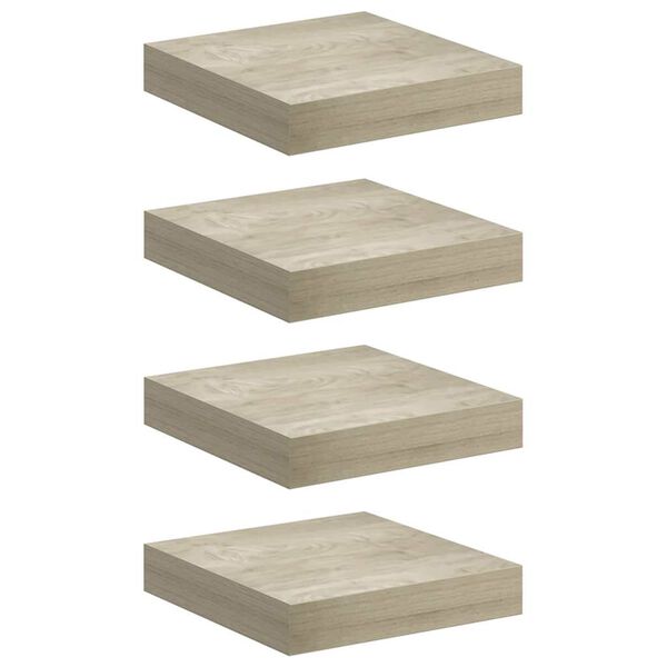 vidaXL Floating Wall Shelves 4 pcs Oak 23x23.5x3.8 cm MDF