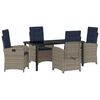 vidaXL Garden Dining Set 5 pcs Grey Poly Rattan