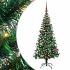 vidaXL Artificial Pre-lit Christmas Tree Green 150 cm PVC and Metal
