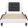 vidaXL Bed Frame without Mattress "Zadar" White and Black 90x190 cm Single Faux Leather