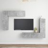 vidaXL 4 Piece TV Cabinet Set Concrete Grey Engineered Wood
