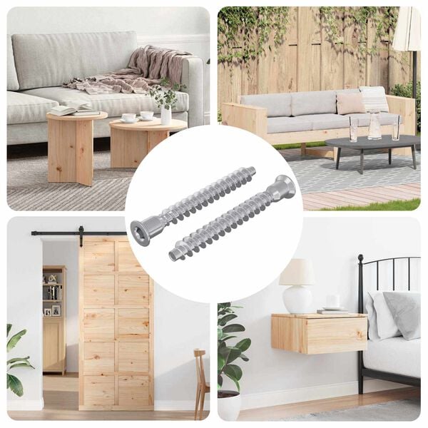 vidaXL Confirmat Screws 2 pcs Silver Metal