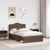 vidaXL Bed Frame with Headboard Brown Oak 120 x 190 cm Solid Pine Wood