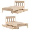 vidaXL Bed Frame without Mattress 75x190 cm Small Single Solid Wood Pine
