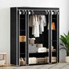 vidaXL Fabric Wardrobe with Compartments and Rods 45x150x176 cm Black