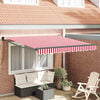 vidaXL Retractable Awning Retractable Red and White 300 x 250 cm