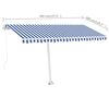 vidaXL Freestanding Manual Retractable Awning 400x300 cm Blue/White