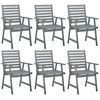 vidaXL Outdoor Dining Chairs 6 pcs Grey Solid Acacia Wood