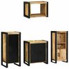 vidaXL Bathroom Furniture Set with Door 4 pcs Brown Solid Reclaim Wood