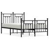 vidaXL Metal Bed Frame without Mattress with Footboard Black 135x190cm