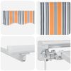 vidaXL Manual Retractable Awning Orange, Grey, Blue and White