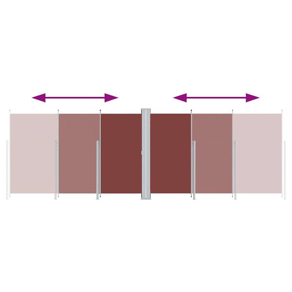 vidaXL Retractable Side Awning Brown 200x600 cm