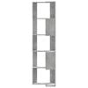 vidaXL Corner Bookcase 5-Tier Concrete Grey 50x50x179 cm Engineered Wood
