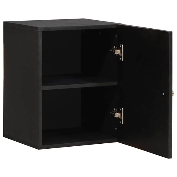 vidaXL Wall Cabinet with Door Black 38 x 33 x 48 cm Solid Mango Wood