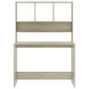 vidaXL Desk with Shelf Sonoma Oak 110x45x157 cm Engineered Wood