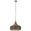 vidaXL Industrial Hanging Lamp Grey Iron & Solid Wood 45 cm E27