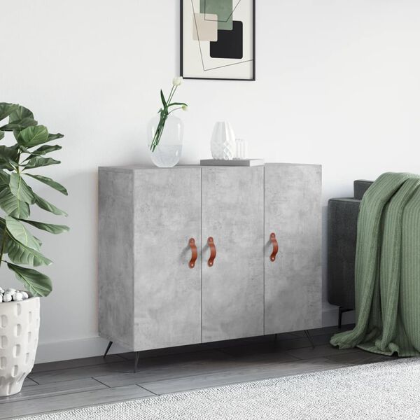 vidaXL Sideboard Concrete Grey 90x34x80 cm Engineered Wood