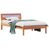 vidaXL Bed Frame with Headboard Wax Brown 90 x 200 cm Solid Pine Wood