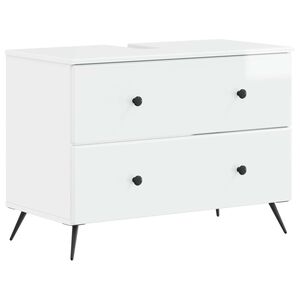 vidaXL Bathroom Sink Cabinet BREDA High Gloss White 82 x 41x 59 cm