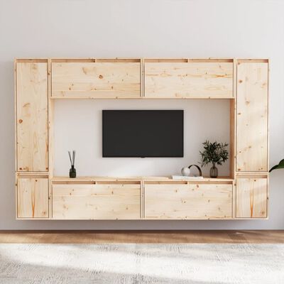 vidaXL TV Cabinets 8 pcs Solid Wood Pine